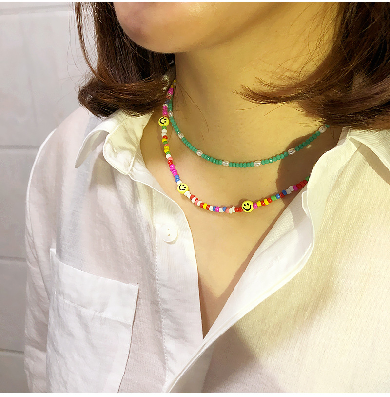 New Jewelry Boho Handmade Colored Bead Necklace Female display picture 3