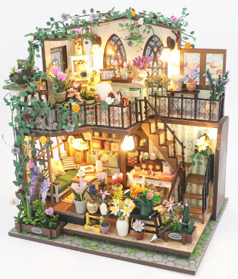 Hon Da diy キャビン 3D 立体モデル大型ヴィラ手作りクリエイティブハウスモデル誕生日ギフト|undefined