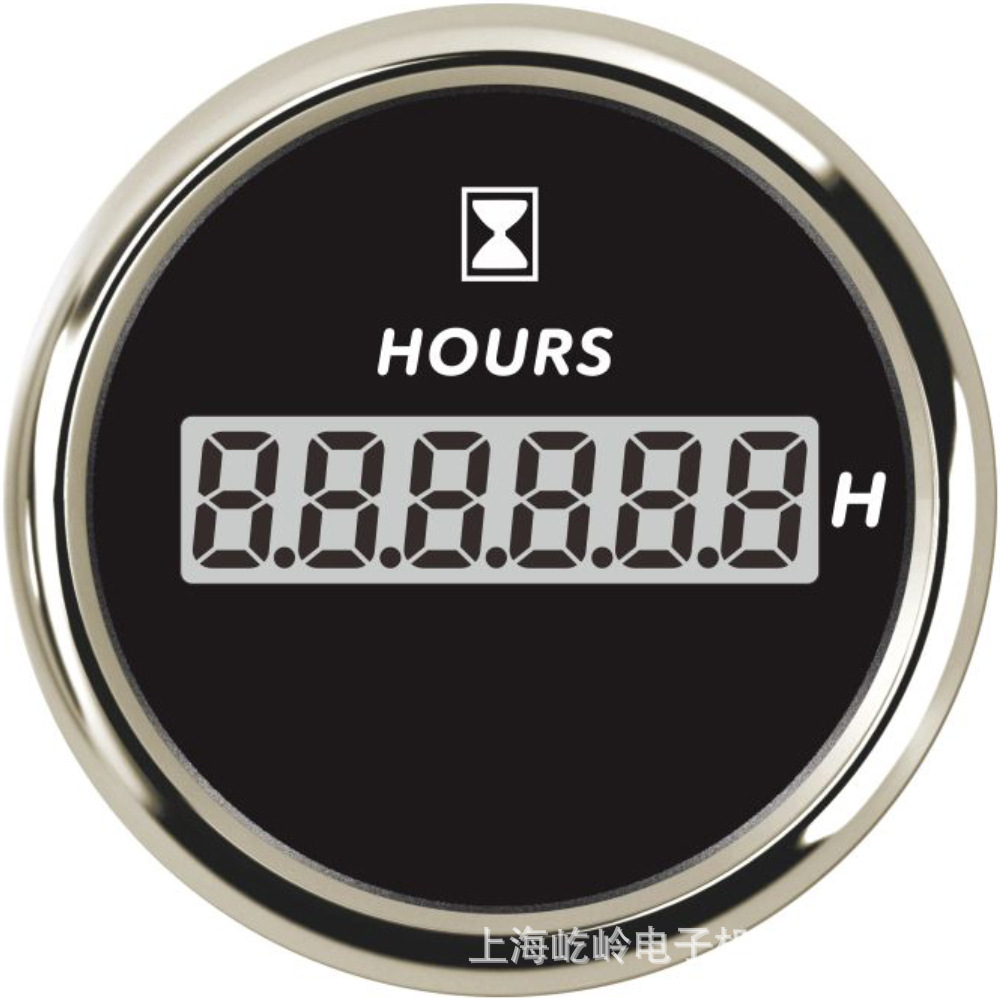 Universal – 52mm Thread Digital automobile instrument - silver-edge-black-background