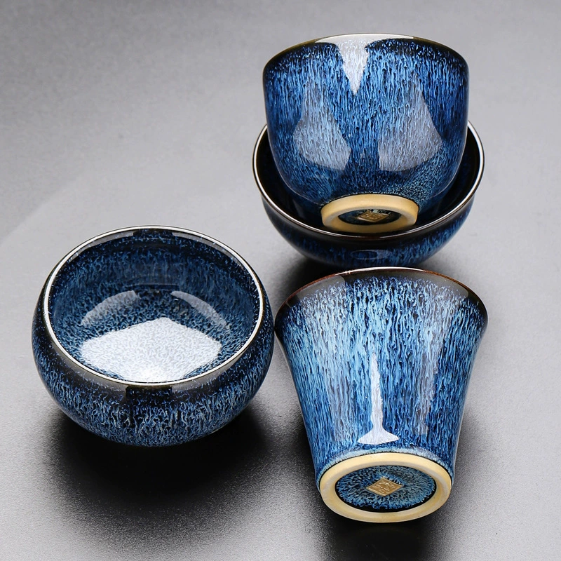 Jun kiln ceramic tea cup, tea cup, fashionable classic bamboo hat cup, мастер чашка, чайный набор кунг-фу
