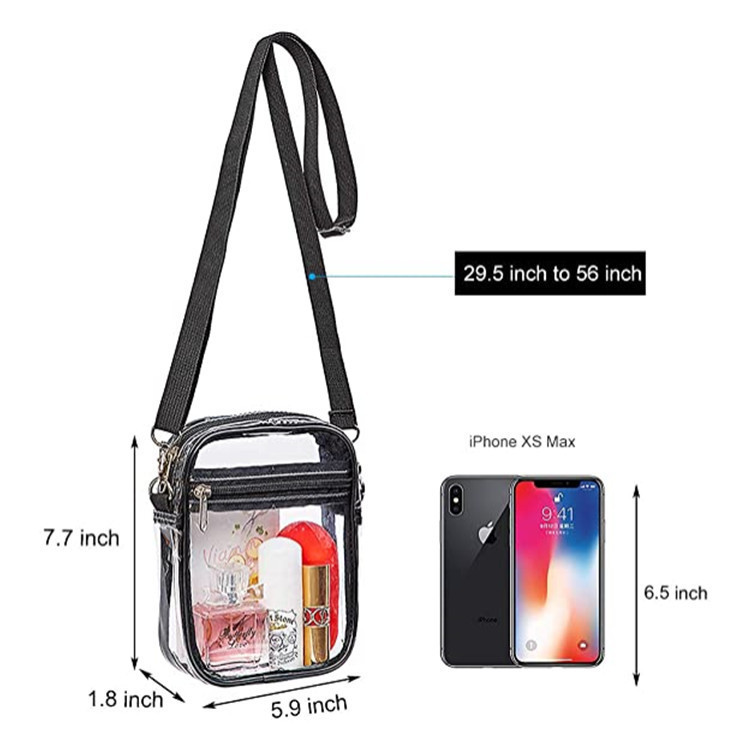 Amazon bolsa de mensajero transparente especial PVC pequeña bolsa cuadrada bolsa transparente impermeable bolsa transparente cartera crossbody bolsa transparente