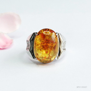 As soon as Yu natural amber ring flower pepper ring ring national style jewelry factory wholesale generation HP3120507