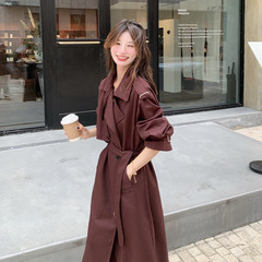 【夢薔薇】25春意法安可拉紅カジュアルロングコート女性が今年流行した起爆コートブーム