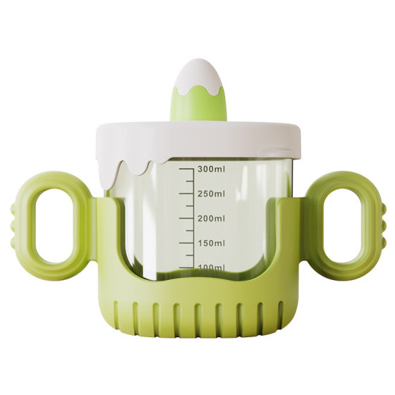 Baby drinking cup baby sippy cup 1-3 years old anti-fall with handle scale milk drinking cup children's cup wholesale