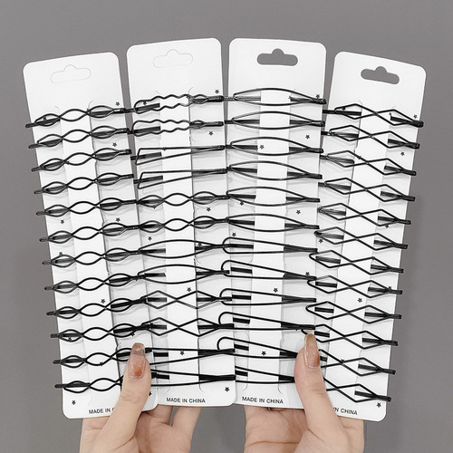 Black hairpin side bangs hairpin simple broken hair one-word hairpin headband hairpin back head hairpin hair accessories top clip