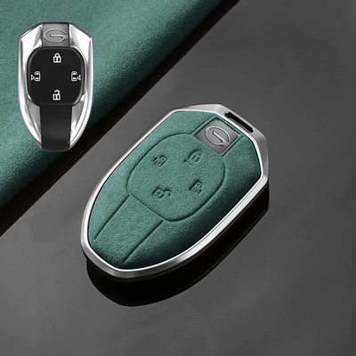 Car key bag gs4plus Car Key Set M8 - trumpchi-c-four-key-tarnish-aluminum-alloy-dark-green-suede-single-shell