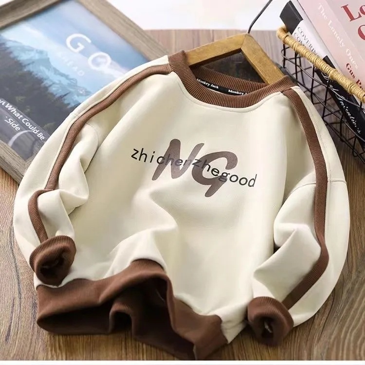 Children's Sweatshirt Korean Style 2024 Spring and Autumn New Arrival Children's Streetwear Casual Loose Base Shirt for Older Children Top