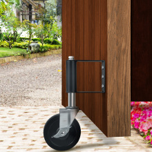 耐磨大门弹簧减震轮 工业重型万向轮子带刹车 承重实心4寸5寸脚轮