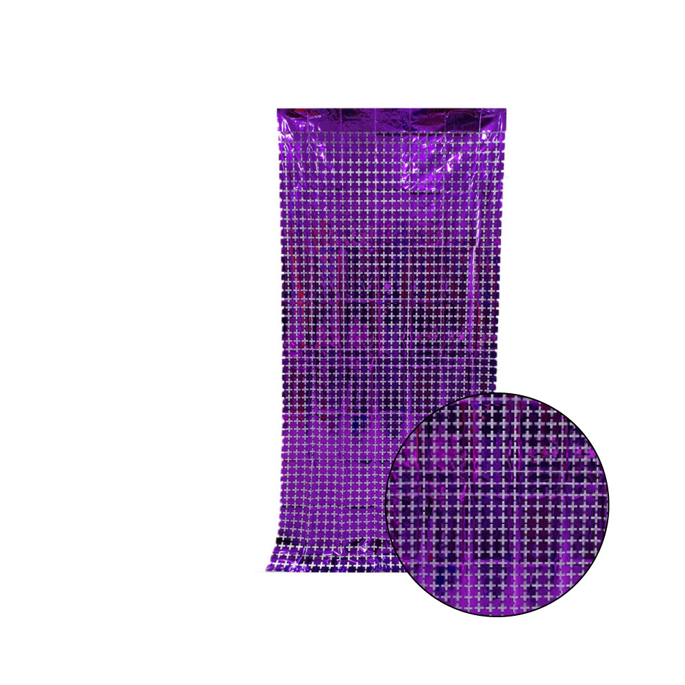 Cuadrado cuadrado cortina de seda de lluvia decoración de la pared de fondo 1 * 2m decoración brillante fábrica al por mayor comercio exterior