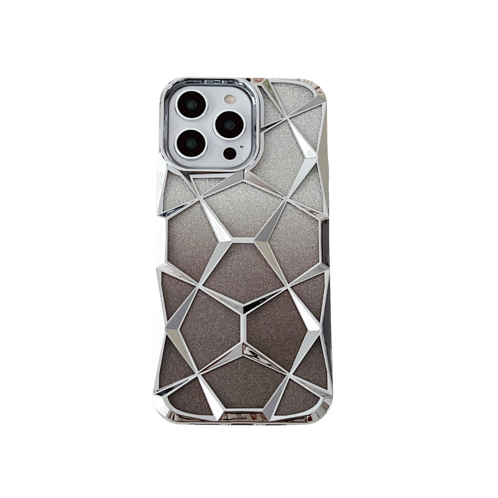Adatto per iPhone 15, cubo d'acqua glitterato con gradiente galvanico, Apple 14, griglia diamantata tridimensionale anti-goccia_voghion.com
