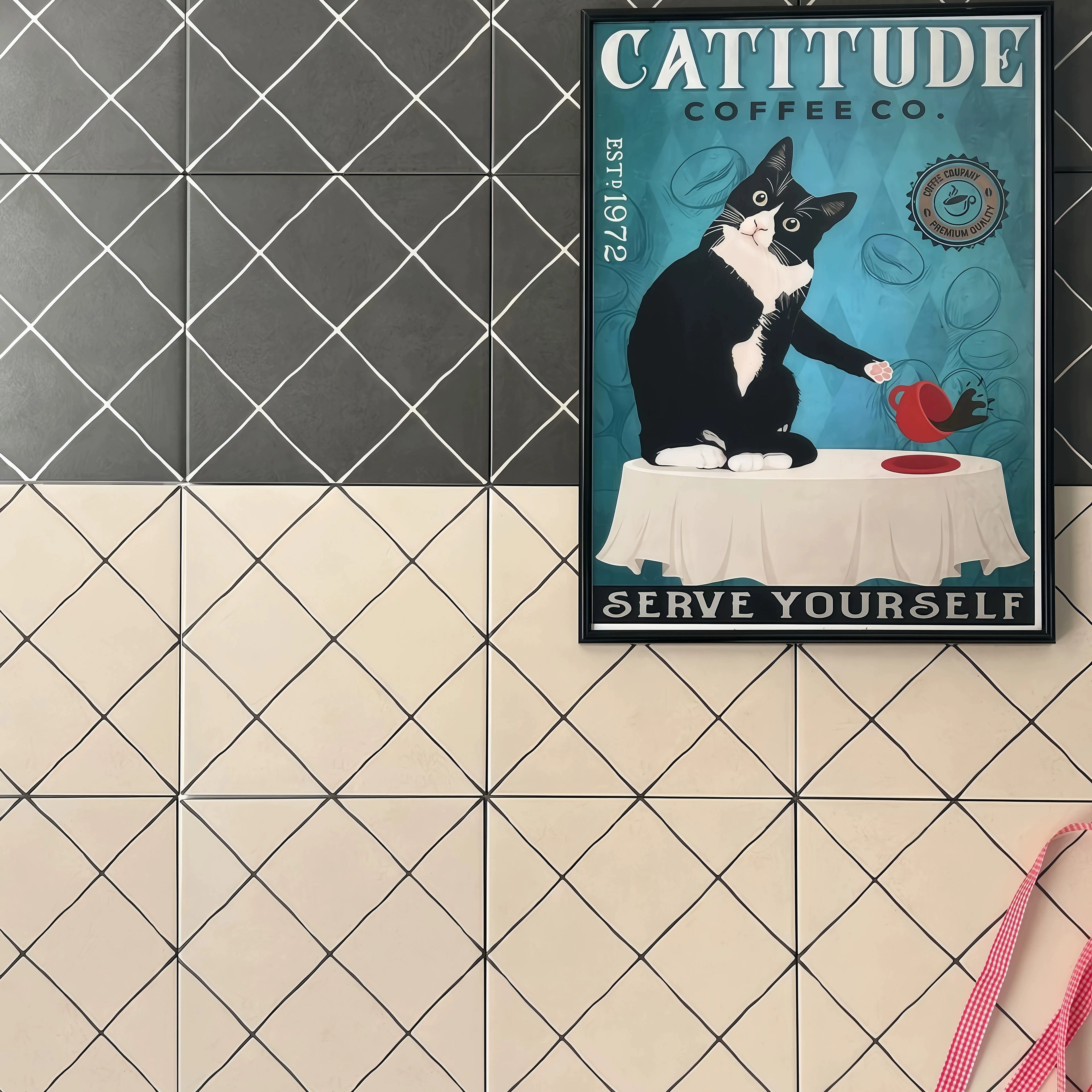 Ретро-плитка черно-белая, полная фарфоровая, маленькая плитка для ванной, ванной комнаты, балкона, гостиной, кофейни, магазина молока и чая, B&B