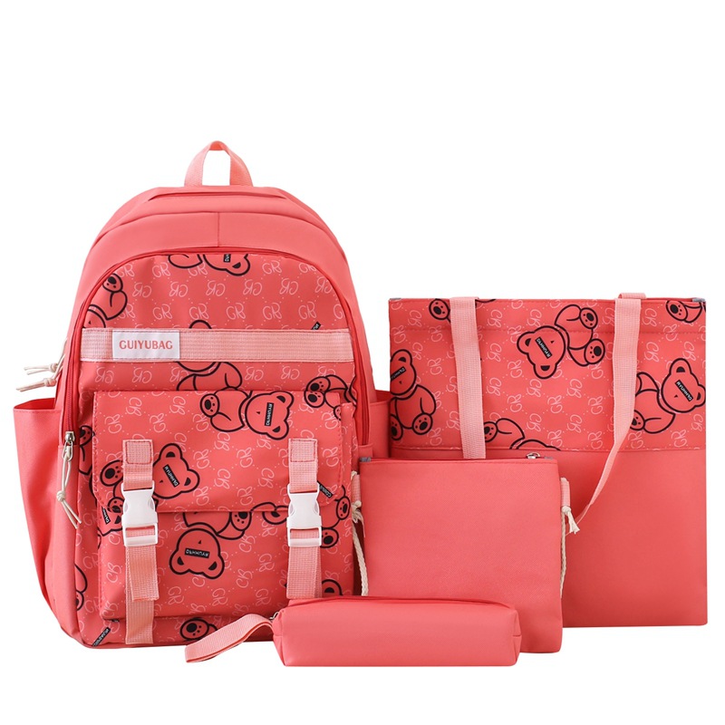 Kinderrucksäcke Campus-Rucksack für Damen, neuer Stil, trendiger Studentenrucksack, vierteilig, große Kapazität, Rucksack mit mehreren Taschen_voghion.com