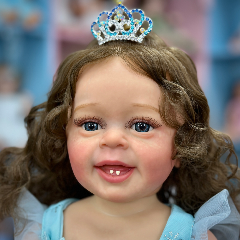 Muñeca pesada y suave de alto color, muñeca realista, muñeca de implante de cabello de 22 pulgadas, muñeca de imitación de bebés, personajes de caja de color de Henghua