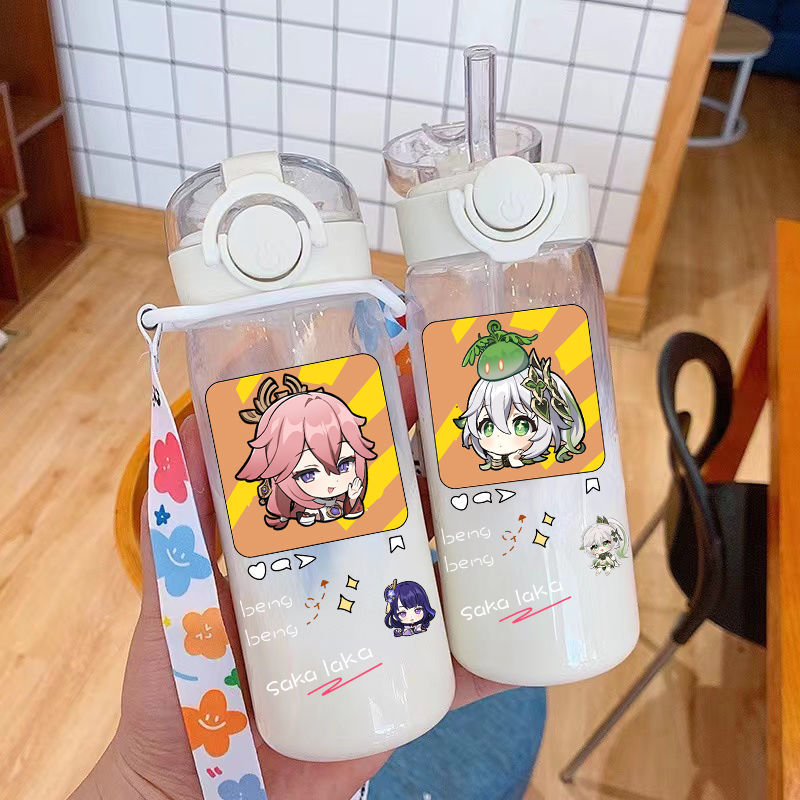 Windy's Ten Thousand Leaves High-Definition Student Cup, Durable and Leak-Proof, Heat-Resistant, Shatterproof Outdoor Portable Straw Cup