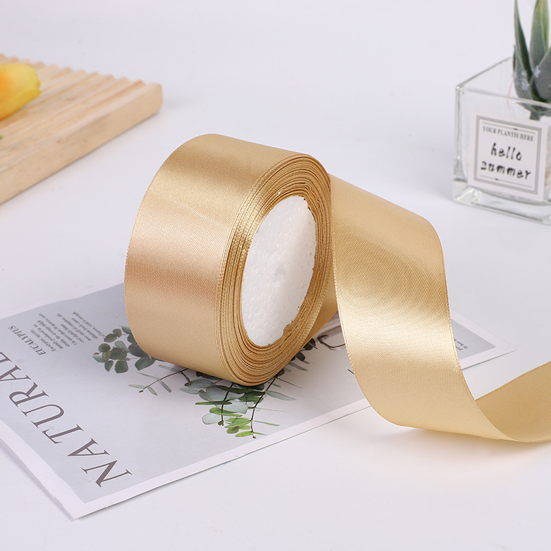Cinta de poliéster de color de 5cm Diy decoración de boda, ramo de cinta, embalaje de regalo, cinta de cinta, fábrica de cinta al por mayor
