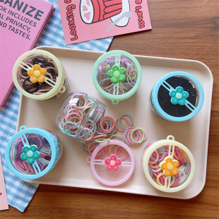 Korean Style Children's Hair Accessories Basic Base Strap Towel Ring Hair Ring Children's Hair Ring Color Boxed Hair Rope Headwear