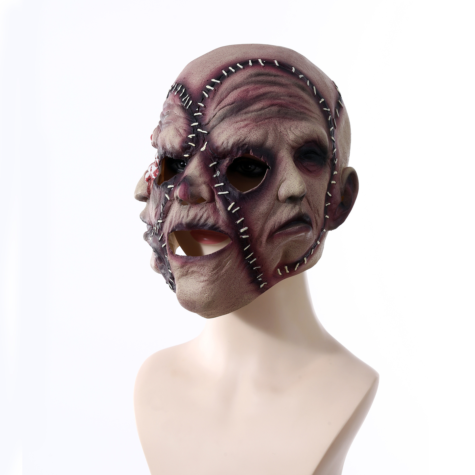 Máscara de Terror de Tres Caras con Cara de Fantasma para Fiesta de Halloween Transfronteriza Zonghong, Máscara de Látex Suave para el Festival de los Fantasmas image 6