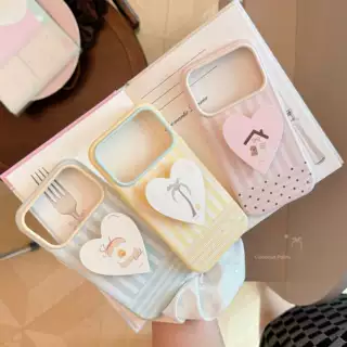 艺术风苹果17pro手机壳iphone18小众ins条纹支架15软套16适用防摔