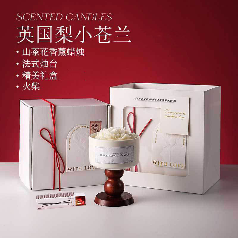 山茶花香薰蜡烛礼盒七夕情人节礼物结婚订婚伴娘伴手礼高级感蜡烛|undefined