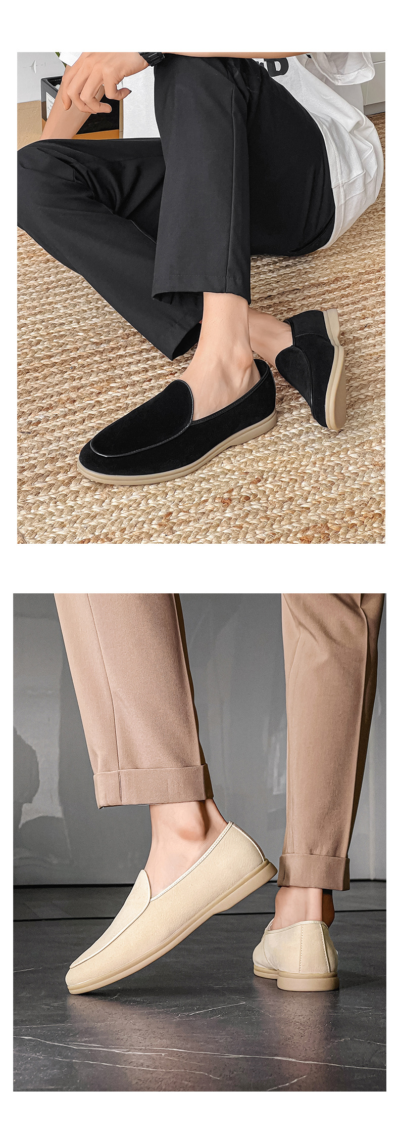 Men's Shoes Formal Shoes Spring New Loafers One Foot Stirrup Soybean Shoes_vogvips.com
