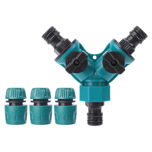 4-point quick connector with switch three-way valve diverter water distributor one in and two out repair joint accessories