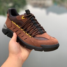 外贸男鞋 2023新款欧美真皮户外工装鞋 春夏徒步登山鞋男