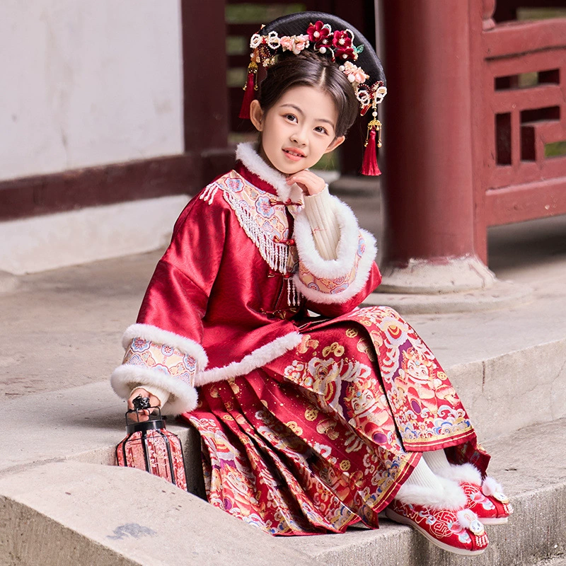 Children's winter girl's skirt, Hanfu, set