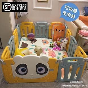 Baby Crawling Mat with Fence, Crawling Integrated Small Space Floor Mat, Living Room Play, Learning to Stand, Anti-Fall Guardrail