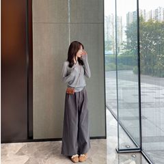 李金贤同款博伟羊毛衫女秋季长袖针织衫上衣修身显瘦内搭打底衫