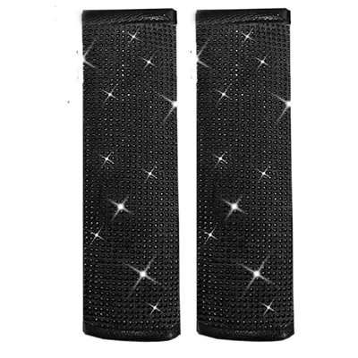 Diamond Car Seat Belt – Seat belt shoulder pad - blackpair-2517