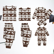 2022亞馬遜歐美跨境聖誕節家庭居家親子套裝印花睡衣ebay長袖圓領