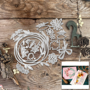 Handbook Decoration Garland Shape Metal Carbon Steel Knife Mold Scrapbook Handmade Paper Art Embossing Knife Mold Cross-Border Delivery