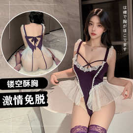 情趣内衣女趣女禁欲系调情小胸性感纯欲免脱连体衣cos禁欲系qqny