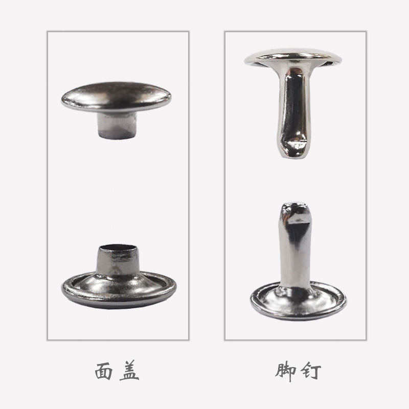 FUENTE Venta al por mayor de fábrica remache de doble cara ropa de DIY bolsa correa redonda de uñas remache de doble cara