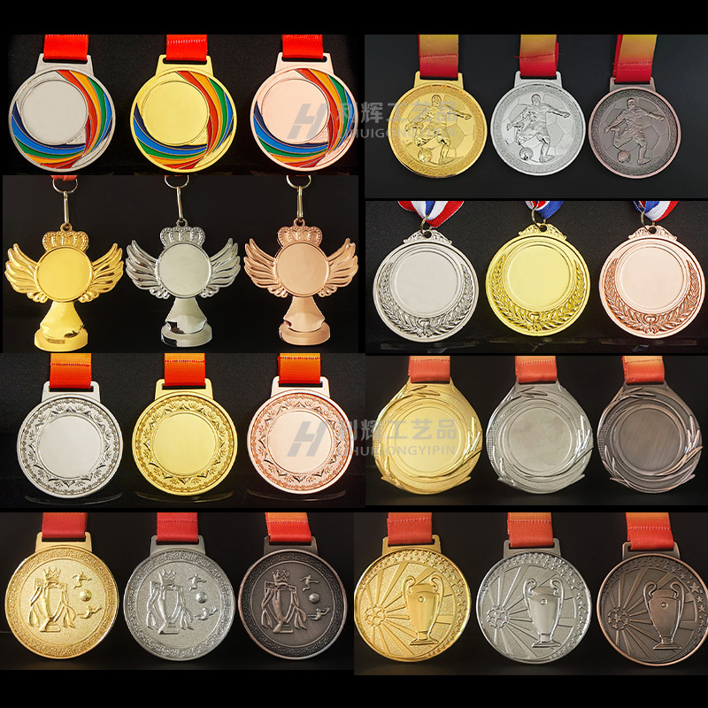 Medalla en stock al por mayor de metal pintura medalla conmemorativa personalizada actividad publicidad medalla pintura competencia medalla de oro