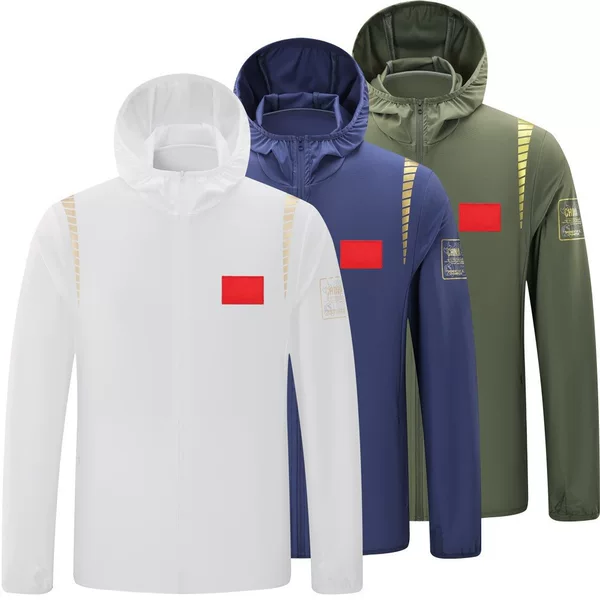 25 China Team Sun Protection Jacket Summer Thin Outdoor Skin Jacket for Men and Women, Quick-Dry Training Windbreaker, Coach Running Jacket