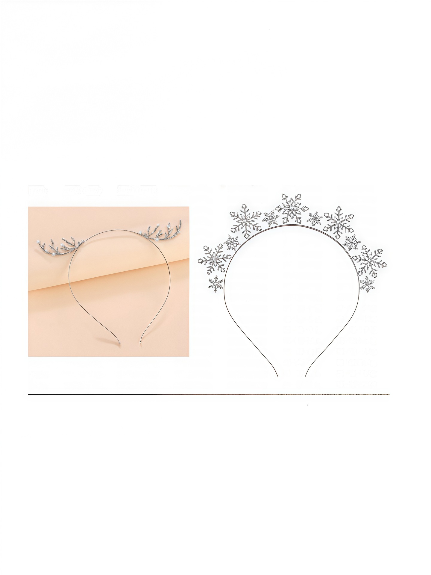 Aleación de cristal de Europa y los Estados Unidos toque de pelo de Navidad corno de ciervo anillo de pelo Merry Christmas snowflake anillo