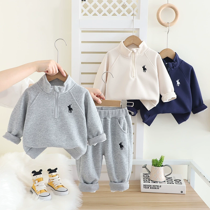 Chinese Spring and Autumn Boys' and Girls' Long Sleeve Sweatshirt Sets