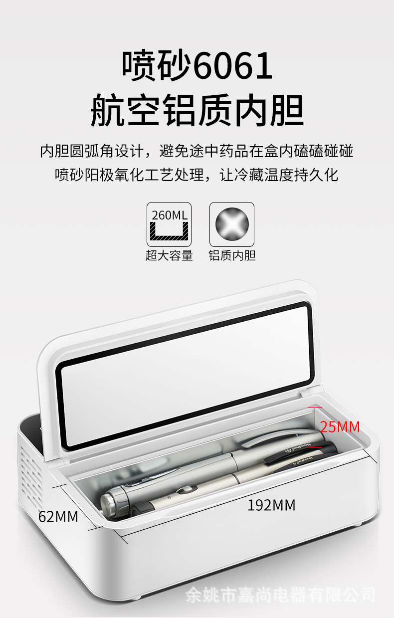 Insulin Refrigeration Box 2-8 Degree Ice Box Mini Refrigerator Medicine Refrigeration Box Dual-Core Refrigeration Car-Mounted