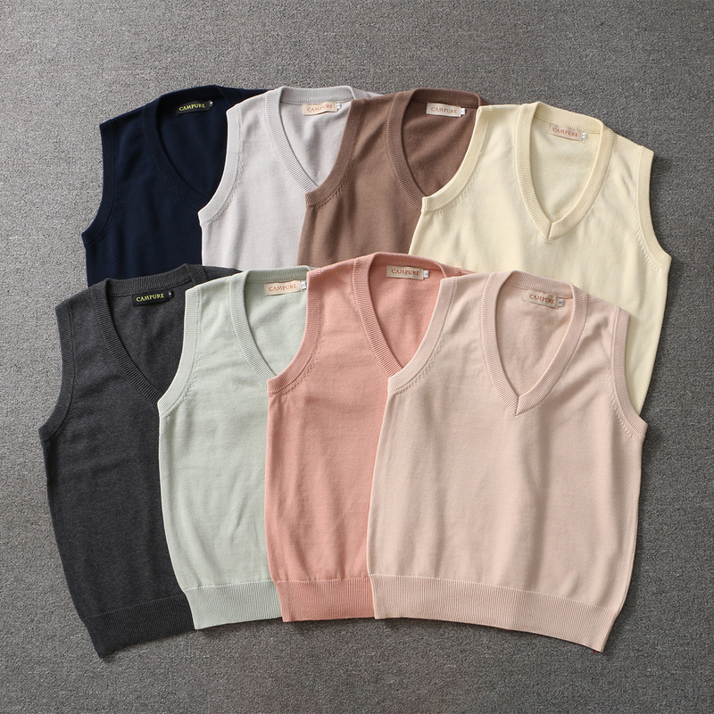 Original Solid Color JK Uniform Vest Japanese V-neck Pullover Autumn and Winter Sweater Vest School Uniform Knitted Shirt New Style for Men and Women Original Solid Color JK Uniform Vest Japanese V-neck Pullover Autumn and Winter Sweater Vest School Uniform Knitted Shirt New Style for Men and Women
