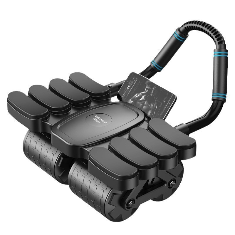 Rueda de construcción abdominal nueva 4 ruedas de tiempo ocho codos de apoyo abdominal auto rebote APP equipos de ejercicios deportivos conectados rueda de construcción abdominal