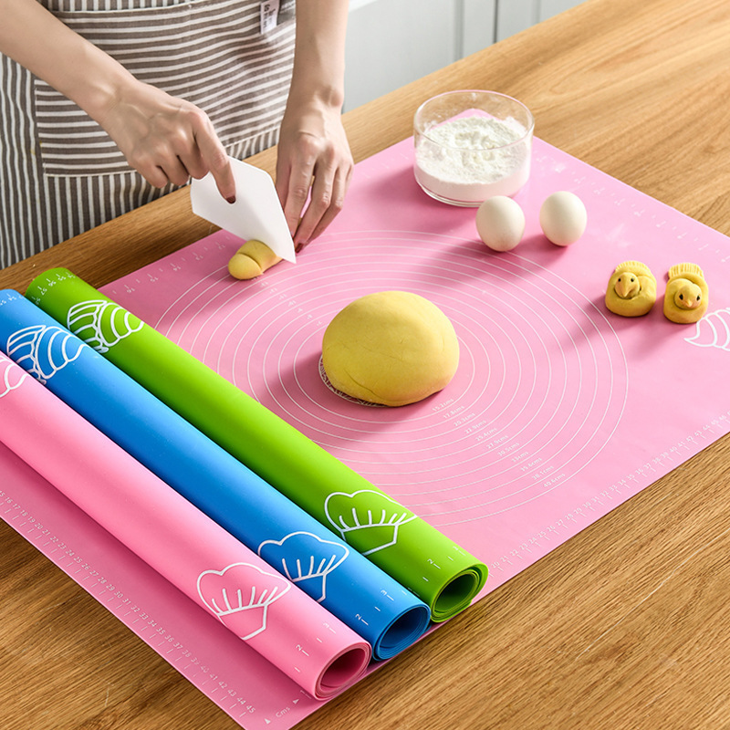 Silicone Kneading Mat, Thickened Food-Grade Silicone Mat, Baking and Dough Mat, Household Kitchen Rolling Mat