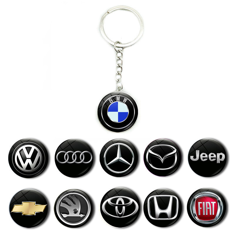 Exquisite Various Car Logo Patterns, Time Gemstone Pendants, Keychain Pendants, Multiple Choices, Factory Direct Sales