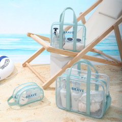新品透明ポーチ防水洗面バッグ旅行ポーチ干湿分离ビーチバッグフィットネス水泳バッグ