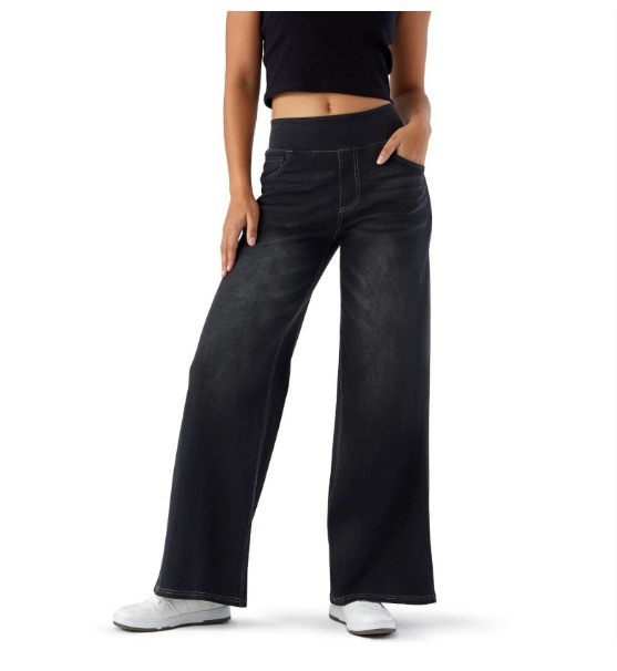Jeans de Mujer de Pierna Ancha en Denim de Algodón, Corte Relajado image 7