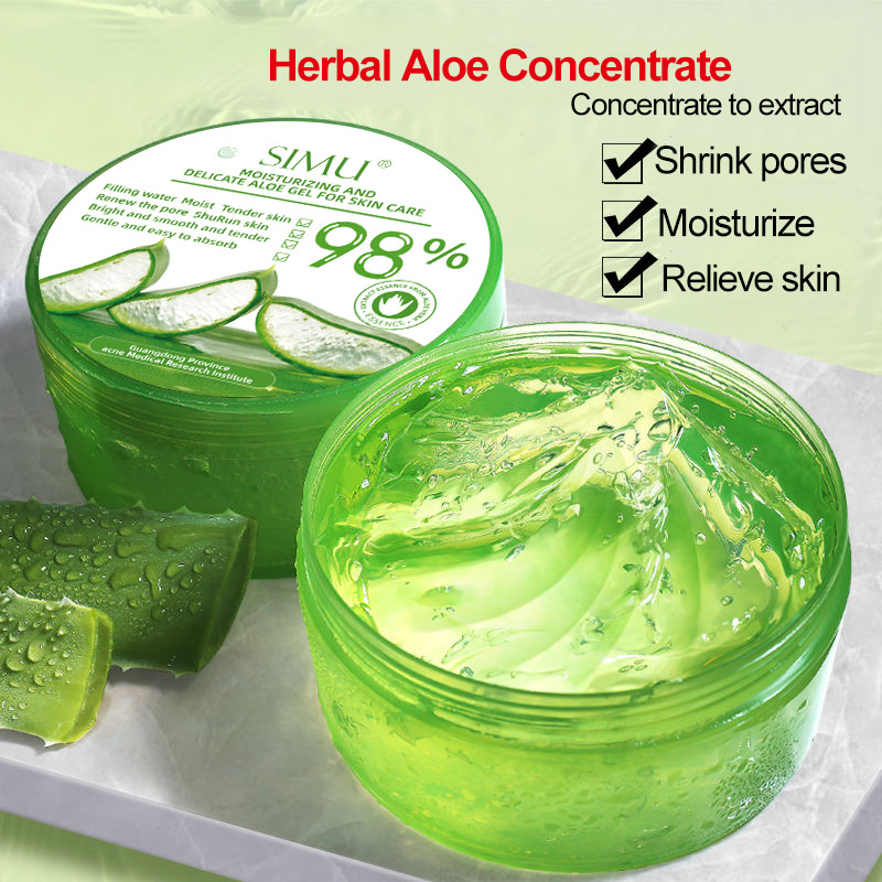 Transfronterizo exclusivo SIMU gel de aloe vera hidratación hidratación suave piel al por mayor gel de aloe vera