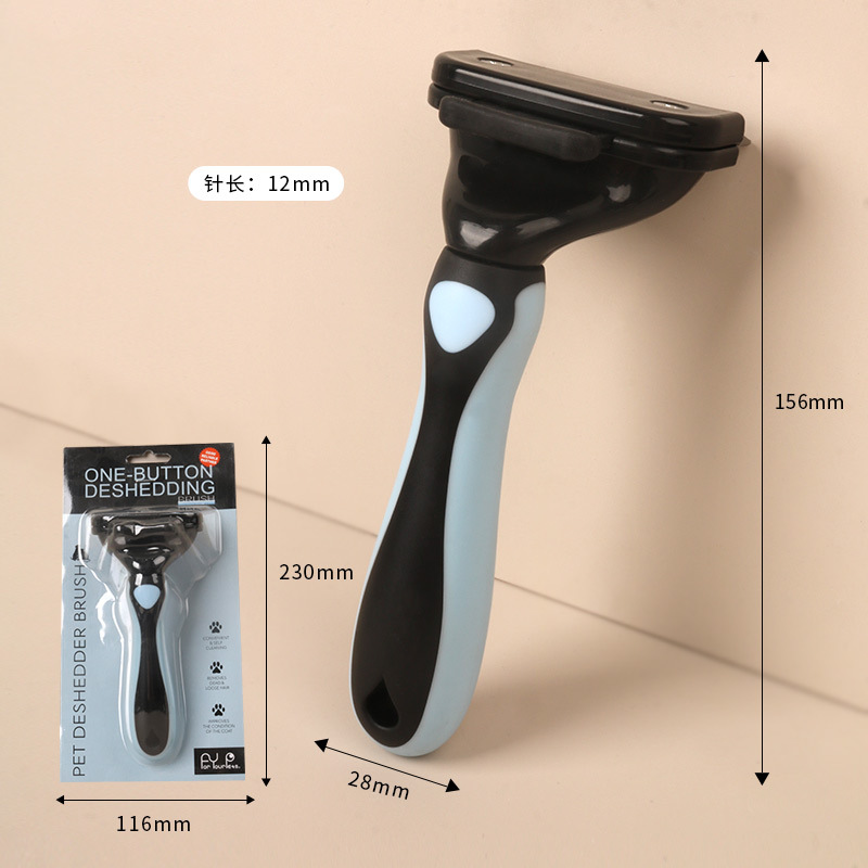 Peine desenredante de doble diente para perros y gatos, peine de aseo para perros, peine para eliminar el pelo suelto, herramienta para desenredar.