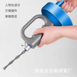 下水道疏通器家用厨房厕所地漏堵塞一炮通钢丝手摇管道疏通器