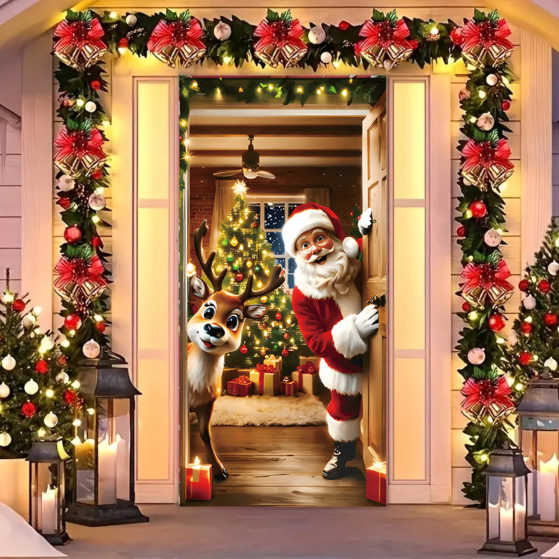 Transfronterizos JIT Navidad decoración colgante festivales atmósfera etiqueta de puerta fiesta atmósfera de fondo decoración cubierta de puerta