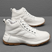 2026春季爆款真皮男鞋欧洲站时尚休闲潮流高帮潮男增高包底老爹鞋